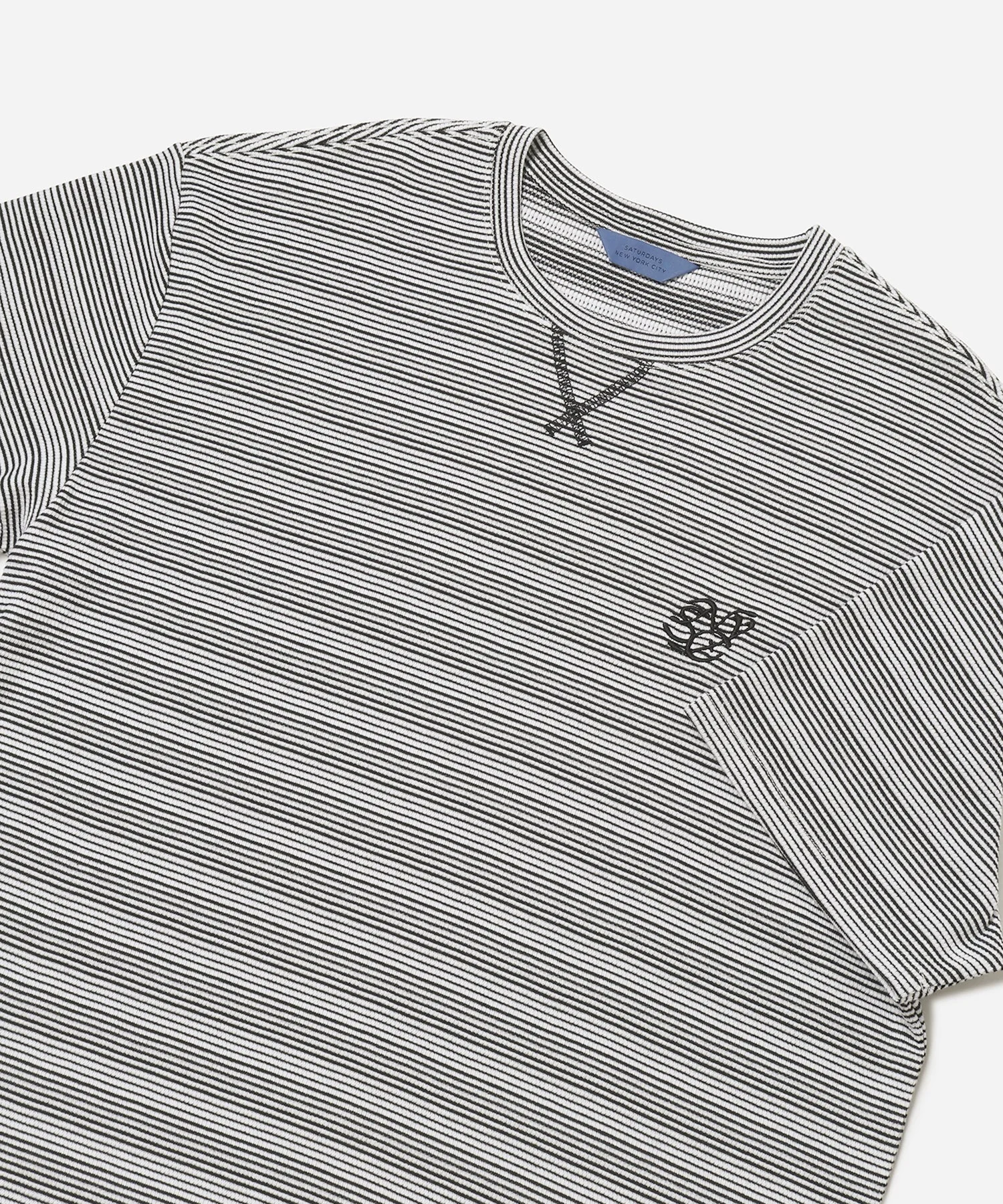 Striped Waffle Relaxed SS Tee - Image 5